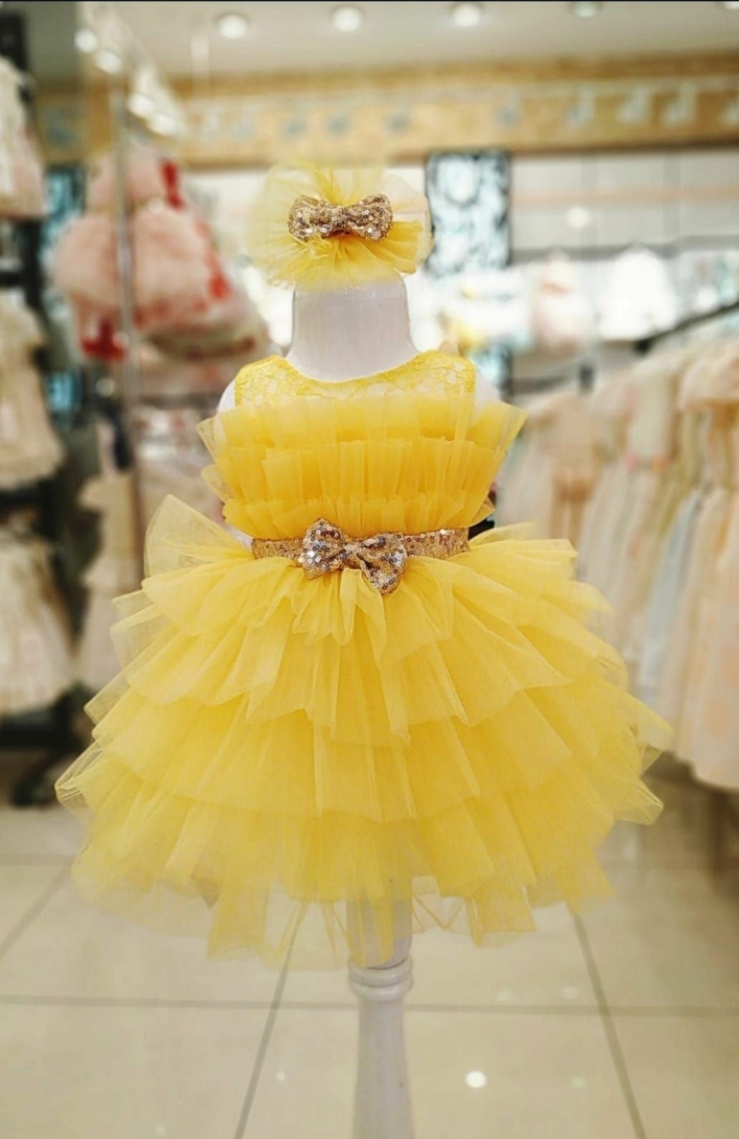 Cute Baby Sunny All Sparkly Layered Puffy Dress Set - Dressy Angels