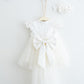 Detailed Classic Bow White Baby Dress Set - Dressy Angels