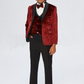 Burgundy Velvet Kingsman Tuxedo 5-piece Suit Set- Dressy Angels