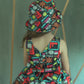Fashionable Printed Sport-Chic Sleeveless Girl Dress Set