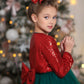Holidays inspired Sparkly Girl Dress Set Red & Green - Christmas Set