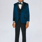 Navy Blue 5-piece Set Velvet Kingsman Boy's Tuxedo Suit - Dressy Angels