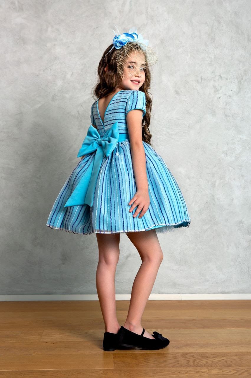 Cute Shades of a Blue Toddler Girl Dress Set